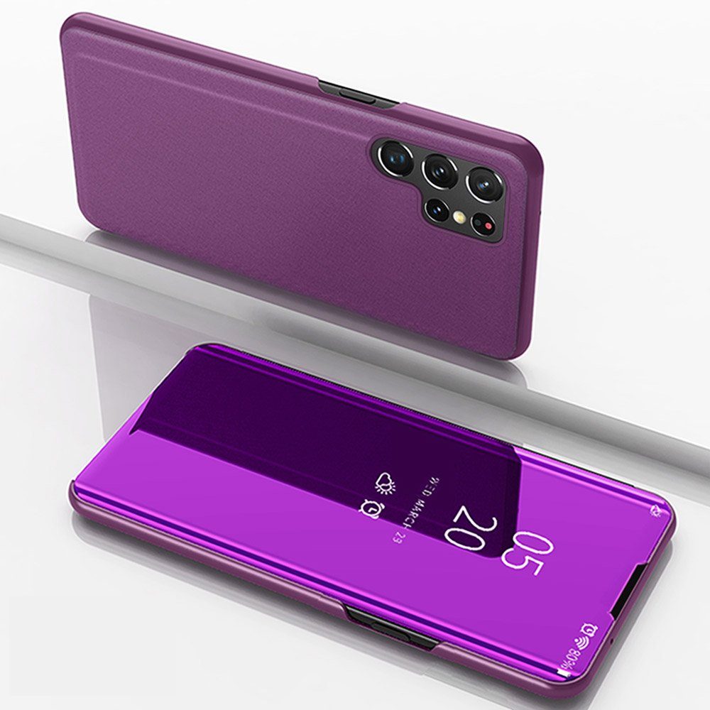 FITSU Handyhülle Spiegel Hülle für Samsung Galaxy S23 Ultra Handytasche, Schlanke Klapphülle, elegantes Flipcase, Handyhülle mit Standfunktion