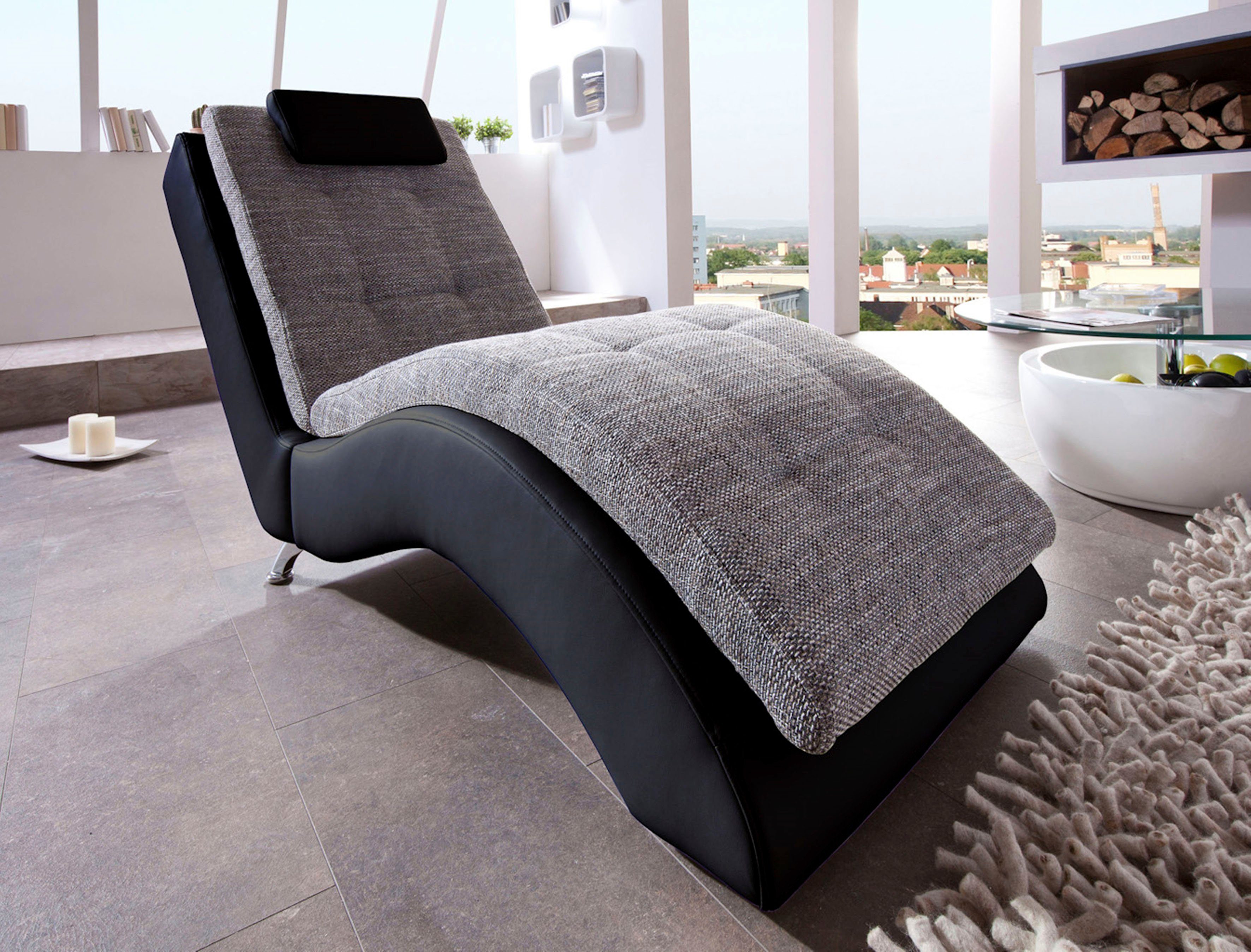 Home affaire Relaxliege Vengo 2, moderne Solitär Relaxpolsterliege, bequem und elegant, mit Kopfkissen, Mattenoptik auf Korpus