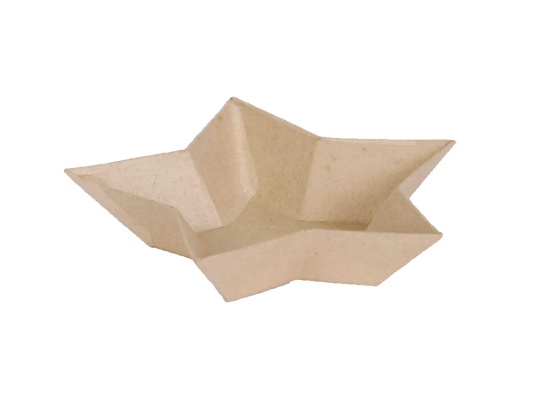 Papierdekoration 10x Pappmaché, kleiner Taschenleerer, sternförmig Kartonbraun AC766C