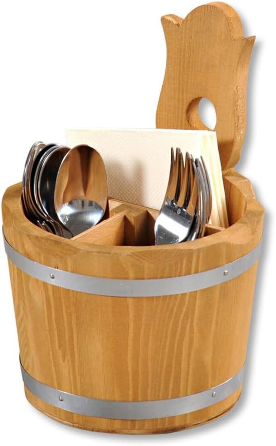 KESPER® Besteckkorb Aufbewahrungsbox/Besteckbehälter Ø 14 cm, H: 20 cm, Kiefernholz, (1-tlg) – Bild 2 von 2