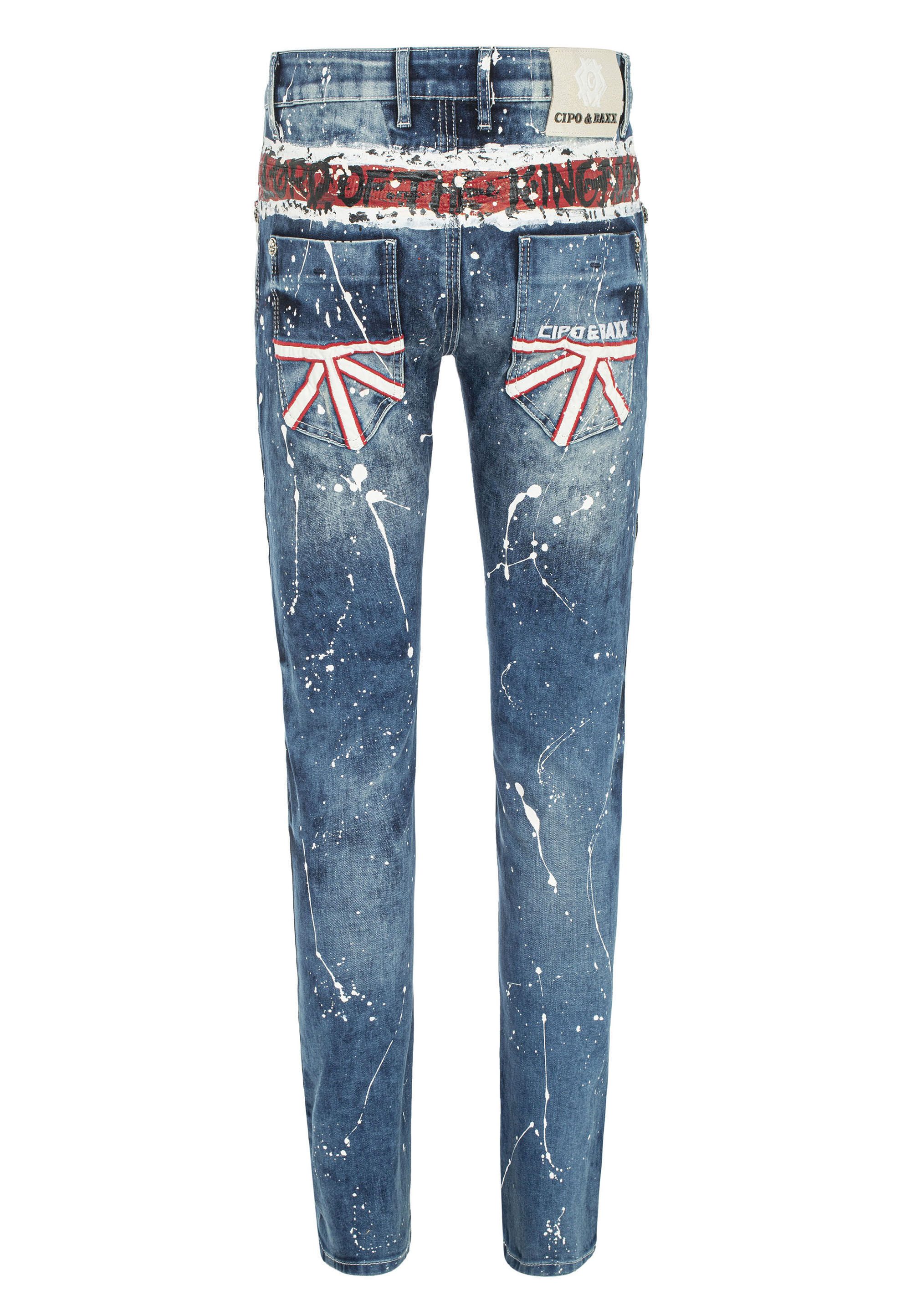 Cipo & Baxx 5-Pocket-Jeans Jeans mit coolem Print – Bild 4 von 5
