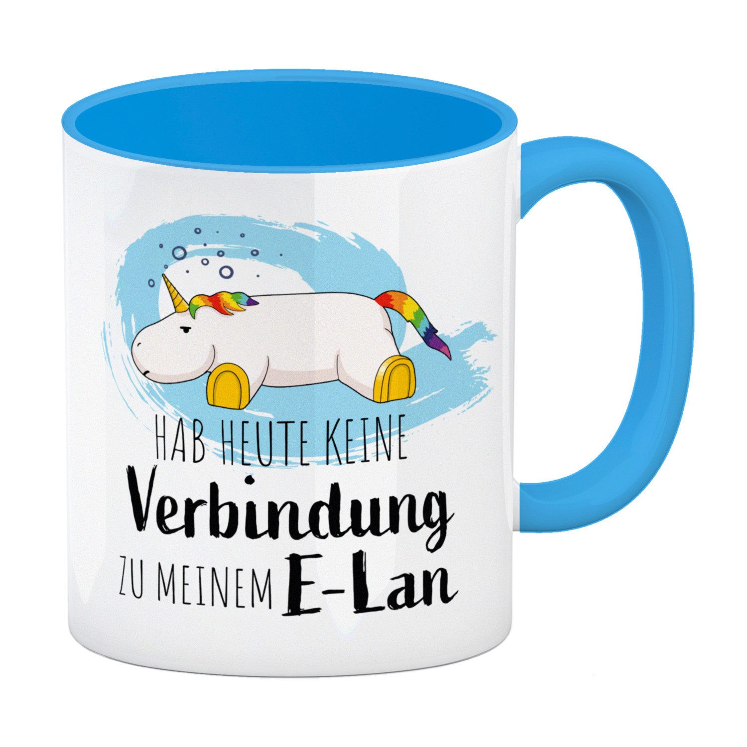 Tasse Hab heute keine Verbindung zu meinem E Lan Einhorn Kaffeebecher