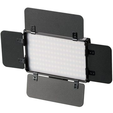 BRESSER Tageslichtlampe PT Pro 15B-II Bi-Color LED Videoleuchte mit Lichtklappen, Akku und Ta…