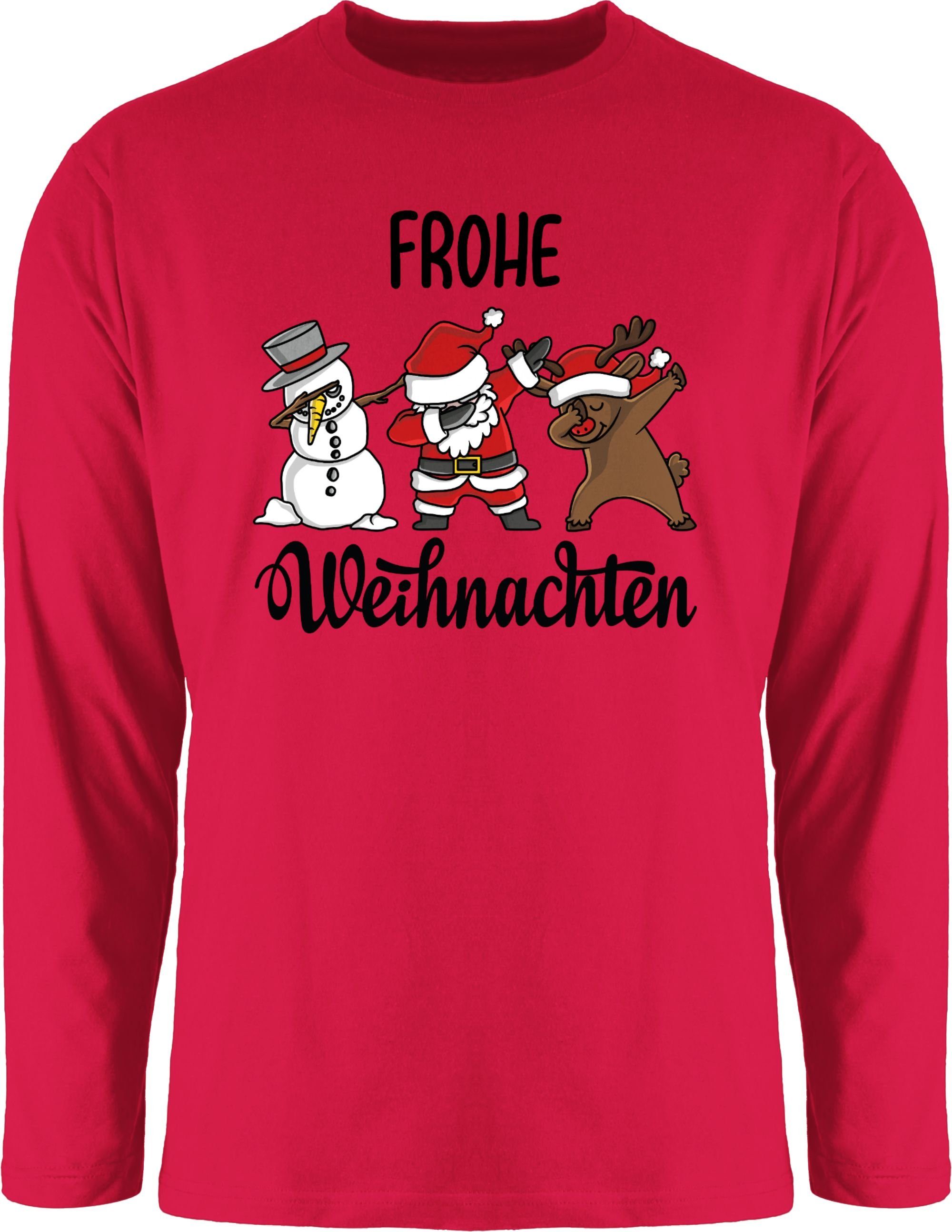 Dabbing Frohe Weihnachten Kleidung Rundhalsshirt Weihachten Shirtracer Rot 1
