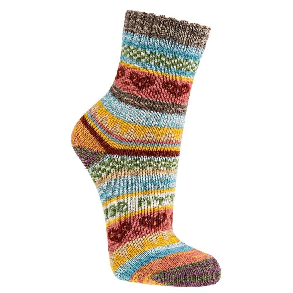 HomeOfSocks Norwegersocken 3 Paar Norweger Wollsocken, Hygge, 80% Baumwolle, (3-Paar) mit Norwegermuster, aus Baumwolle, druckarmer Gummibund – Bild 3 von 5