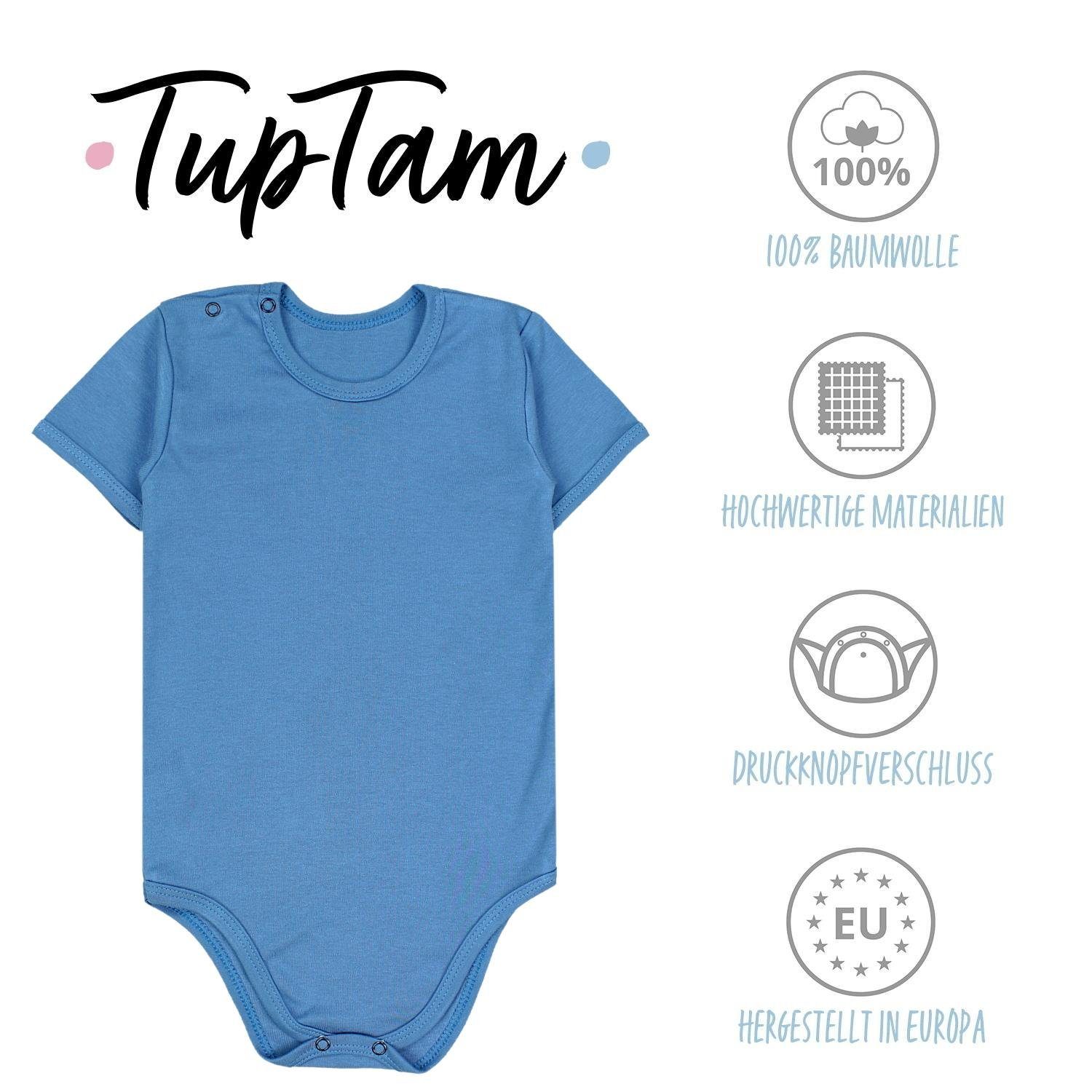 TupTam Kurzarmbody Unisex 3er / / Kurzarm Set Dunkelgrün Kinder TupTam Jeansblau Body Baumwolle Dunkelblau