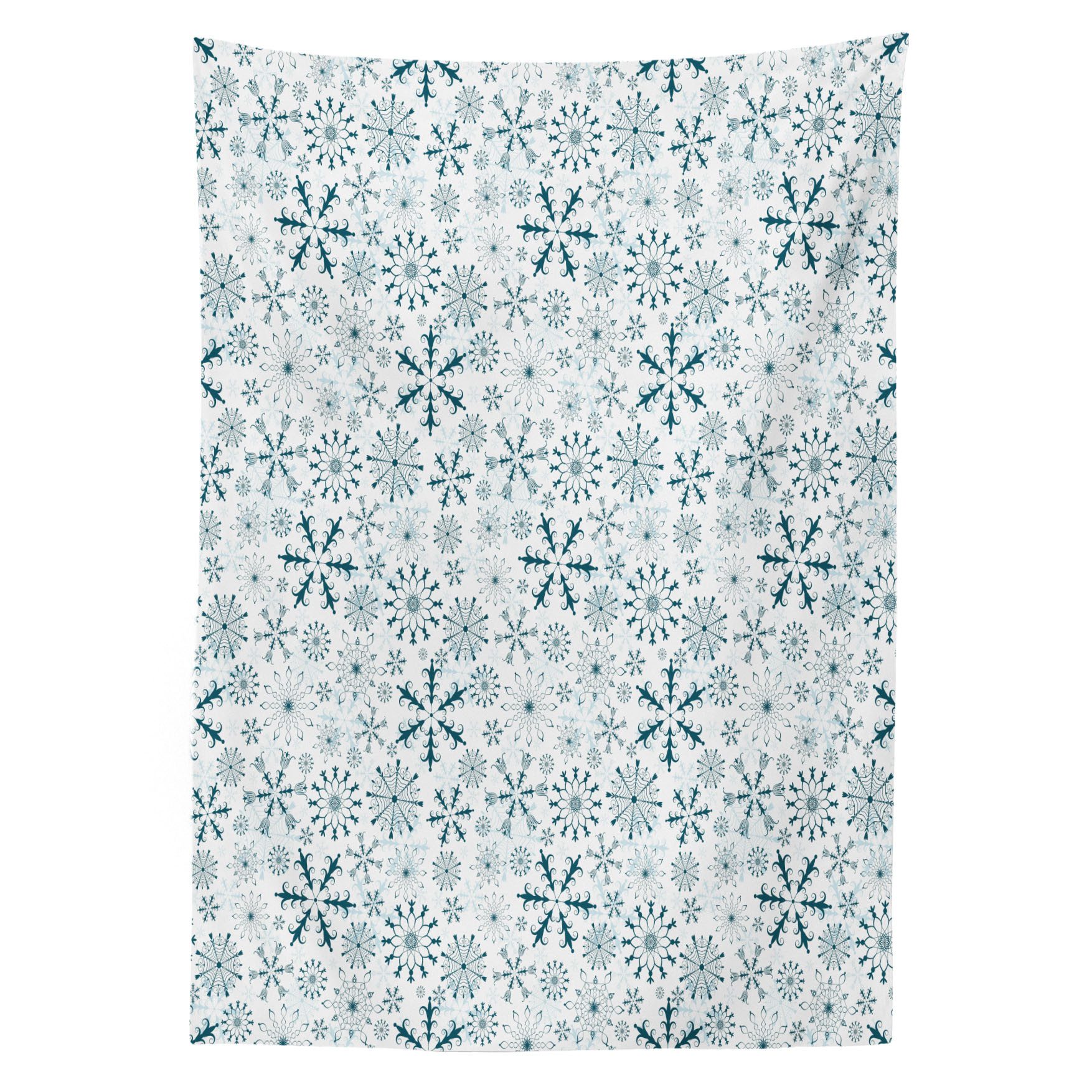 Abakuhaus Tischdecke Farbfest Waschbar Für den Außen Bereich geeignet Klare Farben, Winter Merry Xmas Schneeflocken