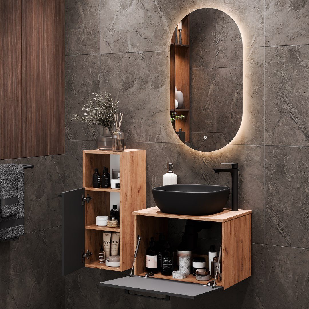 Planetmöbel Badmöbel-Set Astra, (Waschbeckenunterschrank, 3-St., Badezimmer günstig online kaufen