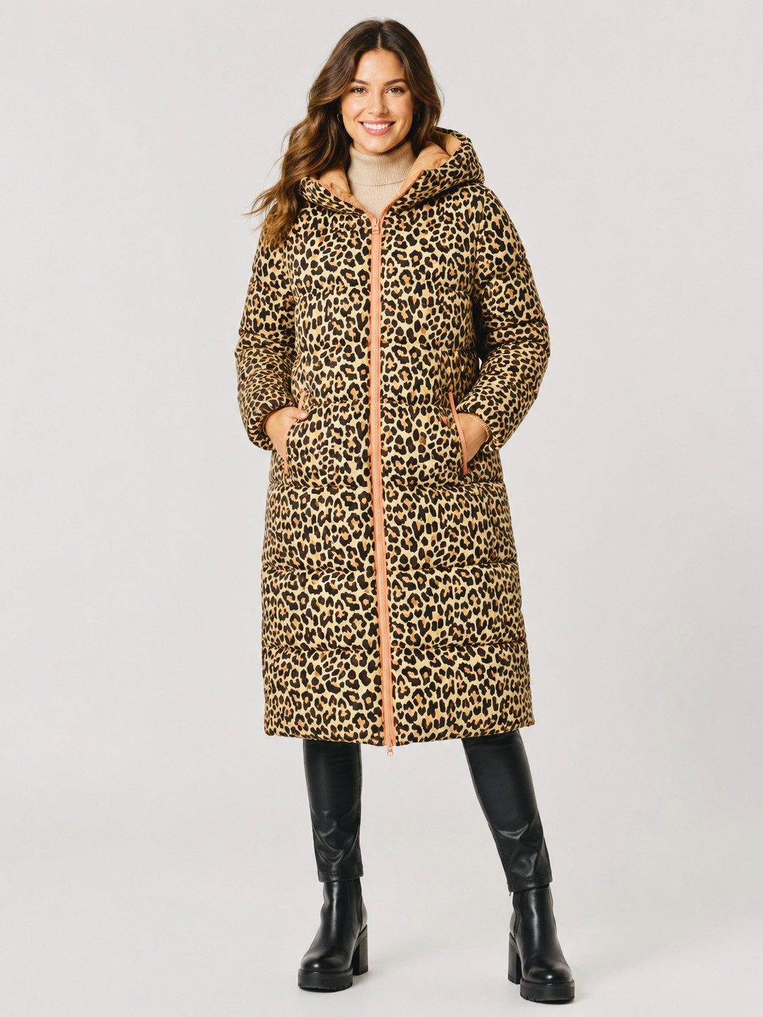 Zwillingsherz Steppmantel Oversized Steppjacke Seitentaschen