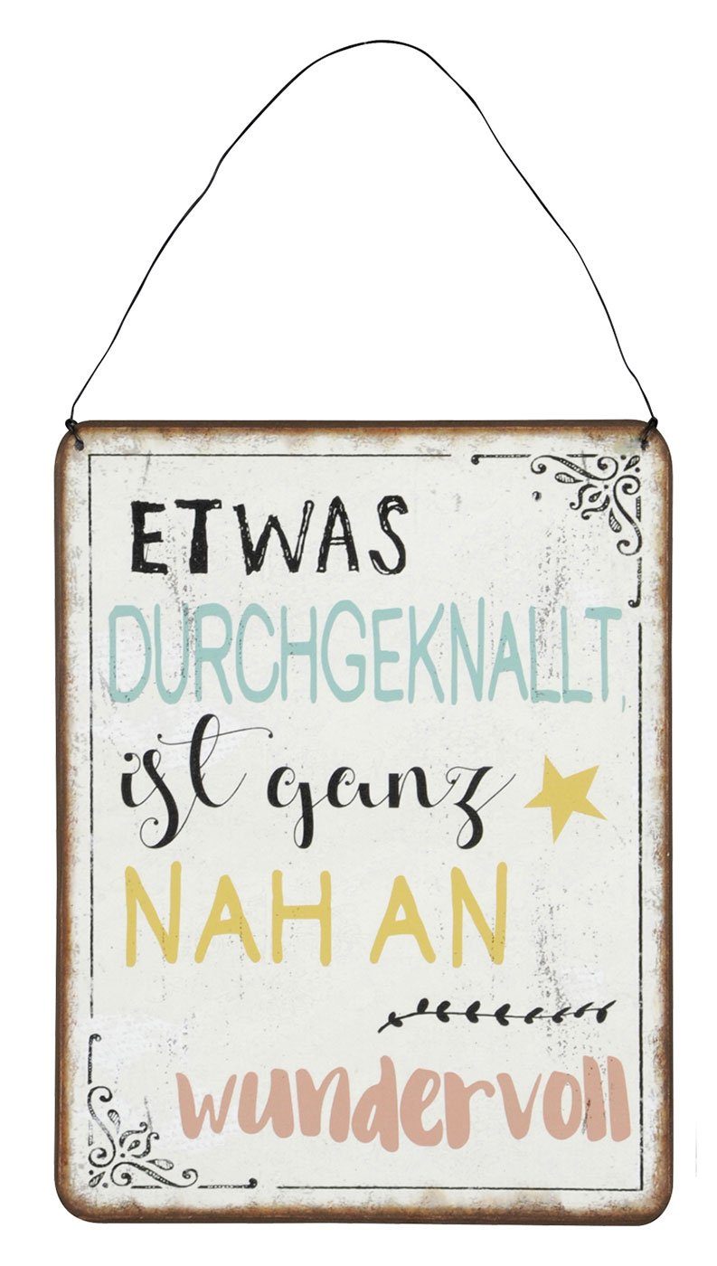 Levandeo® Wandbild, 3er Set Blechschilder H26cm günstig online kaufen