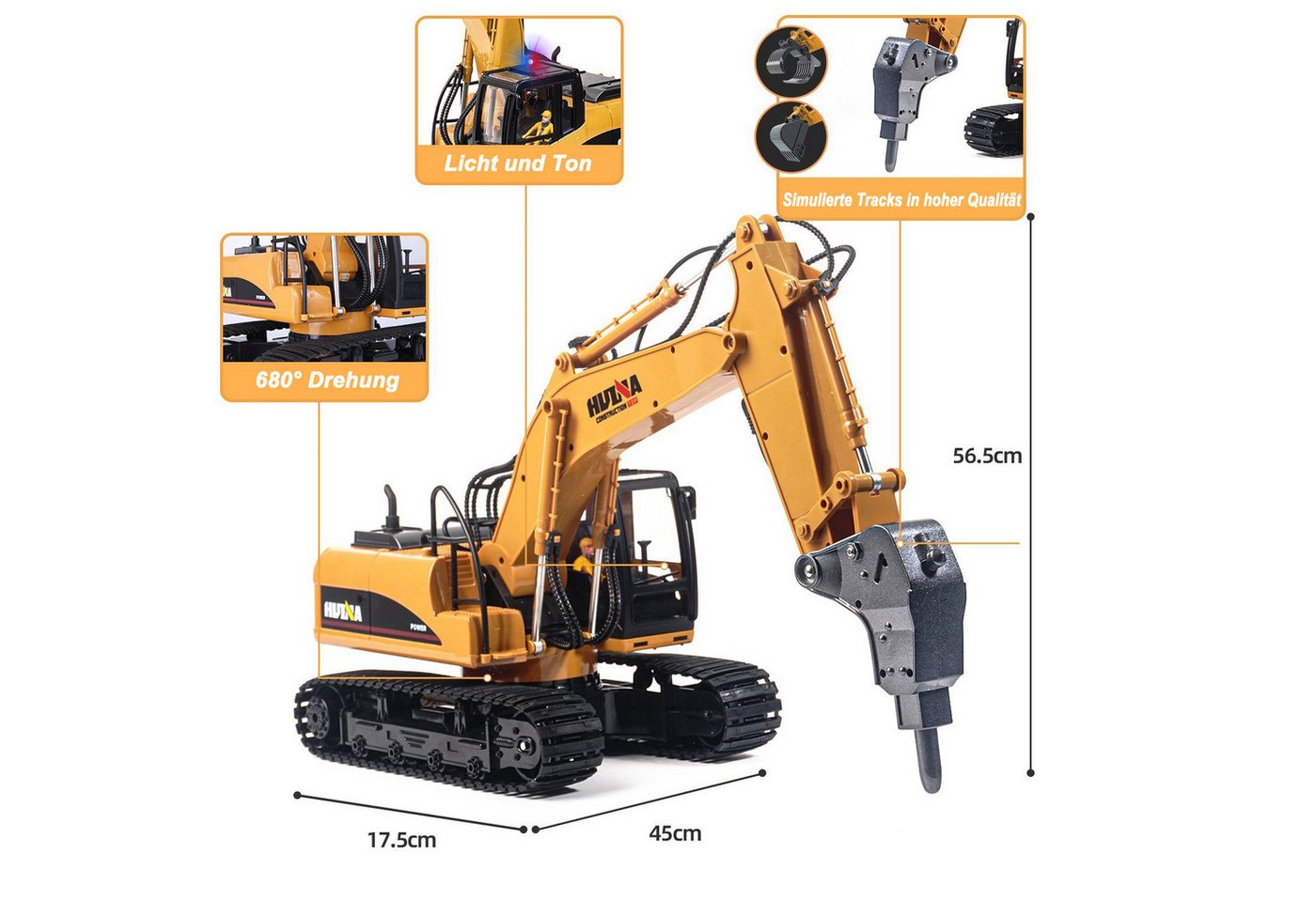 Thumbnail - Esun RC-Bagger Ferngesteuerter Bagger,RC Bagger Schaufelbagger für Kinder ab 8 Jahren (Packung, Komplettset), Schaufelba...