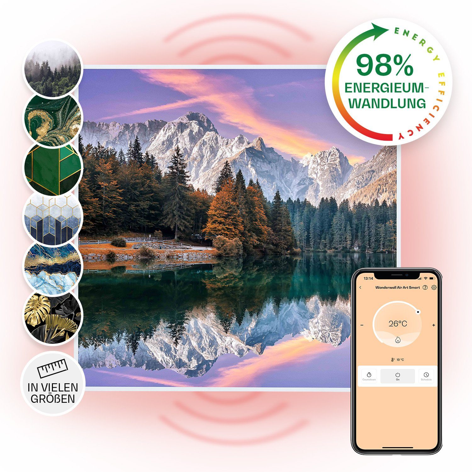 Klarstein Heizkörper Wonderwall Air Art Smart 350W, elektrische Infrarothei günstig online kaufen