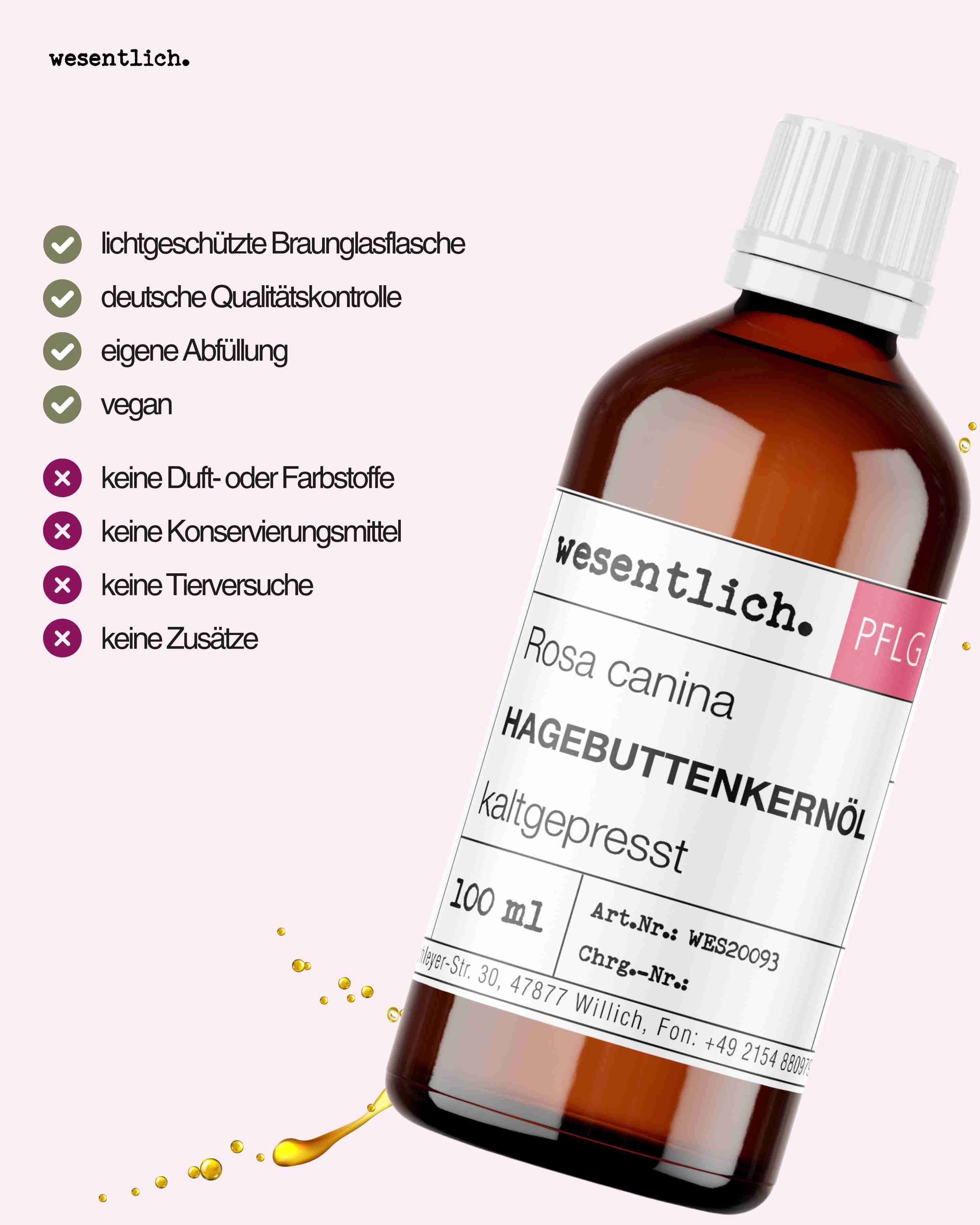 wesentlich. Körperöl Hagebuttenkernöl von wesentlich.