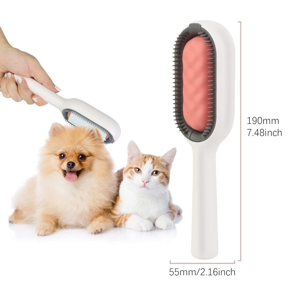 LA CUTE Fellbürste Hunde Katzen Tierhaarbürste Silikon Selbstreinigend Massagefunktion, Silikon, (Tierhaarbürste aus Silikon für schonendes Kämmen, 1-tlg), Wasserspeichertank für einfache Benetzung während der Fellpflege