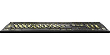 Logickeyboard XL-Print Yellow on Black DE (PC/Nero) Slimline-Tastatur