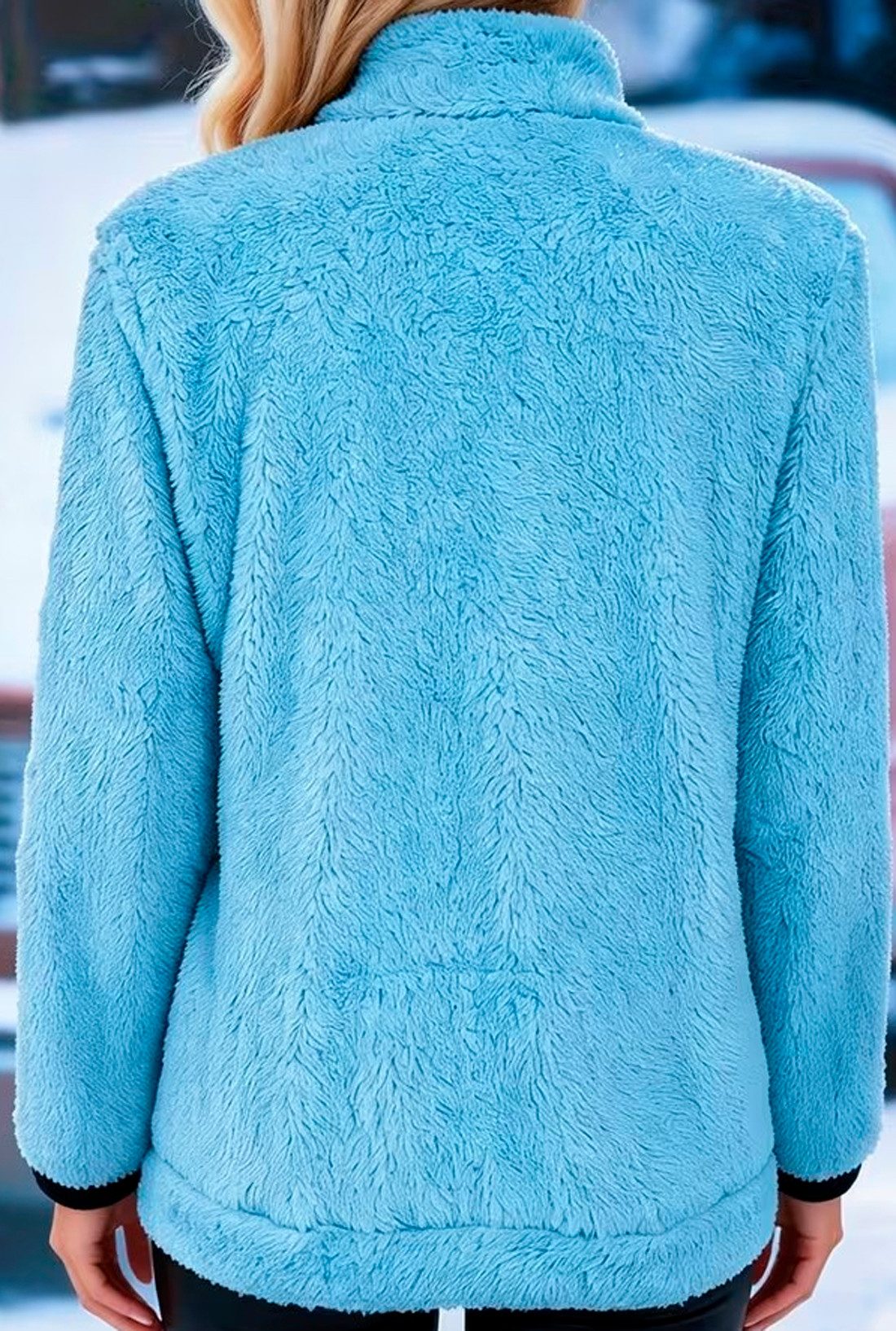 Conray Fleecejacke Conray Teddy-Fleece Jacke mit Kontrast RV 6670 – Bild 2 von 2