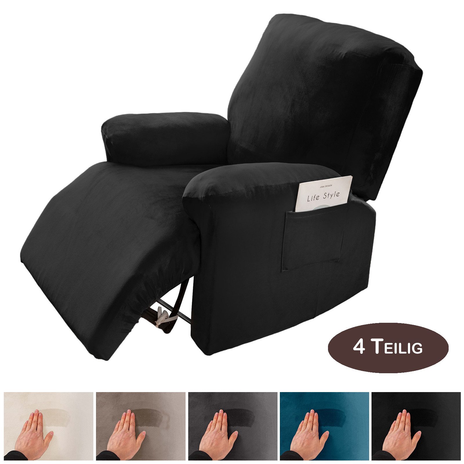 BTTO Relaxsesselhusse Sesselhussen Relaxsesselhusse Samt,Stretch Sesselbezu günstig online kaufen