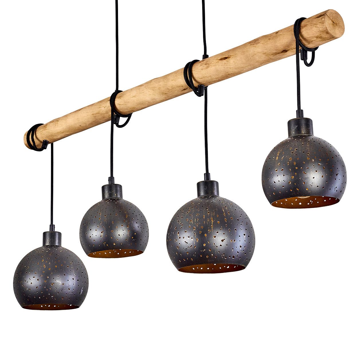 hofstein Pendelleuchte »Nave« 4-flammige Deckenlampe aus Metall in schwarz günstig online kaufen