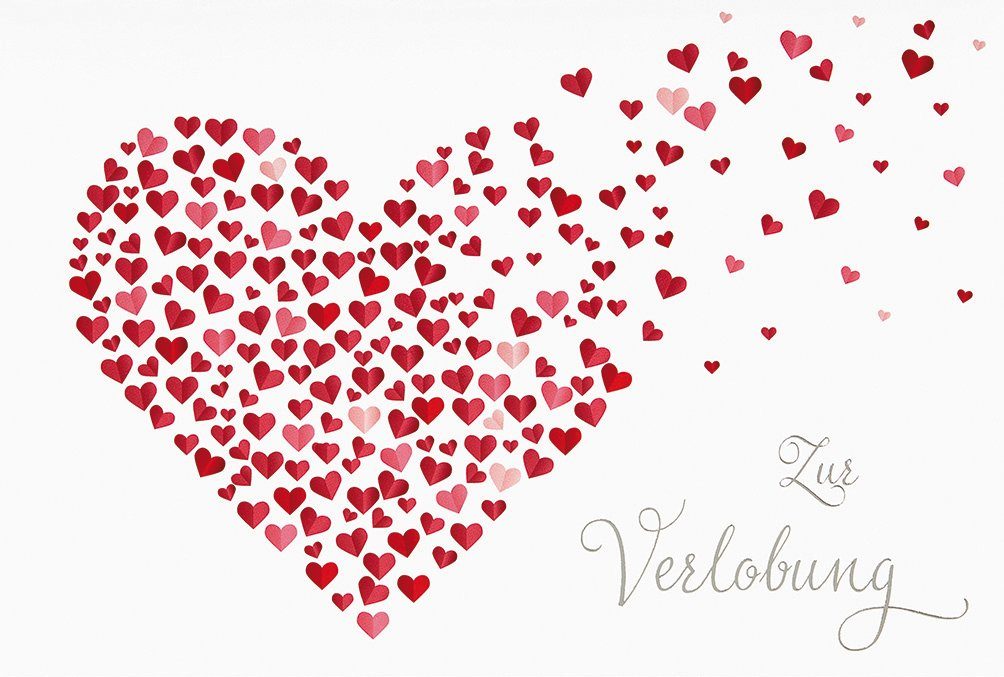 BSB Grußkarten Verlobung - Glückwunschkarte im Format 11,5 x 17 cm mit Briefumschlag