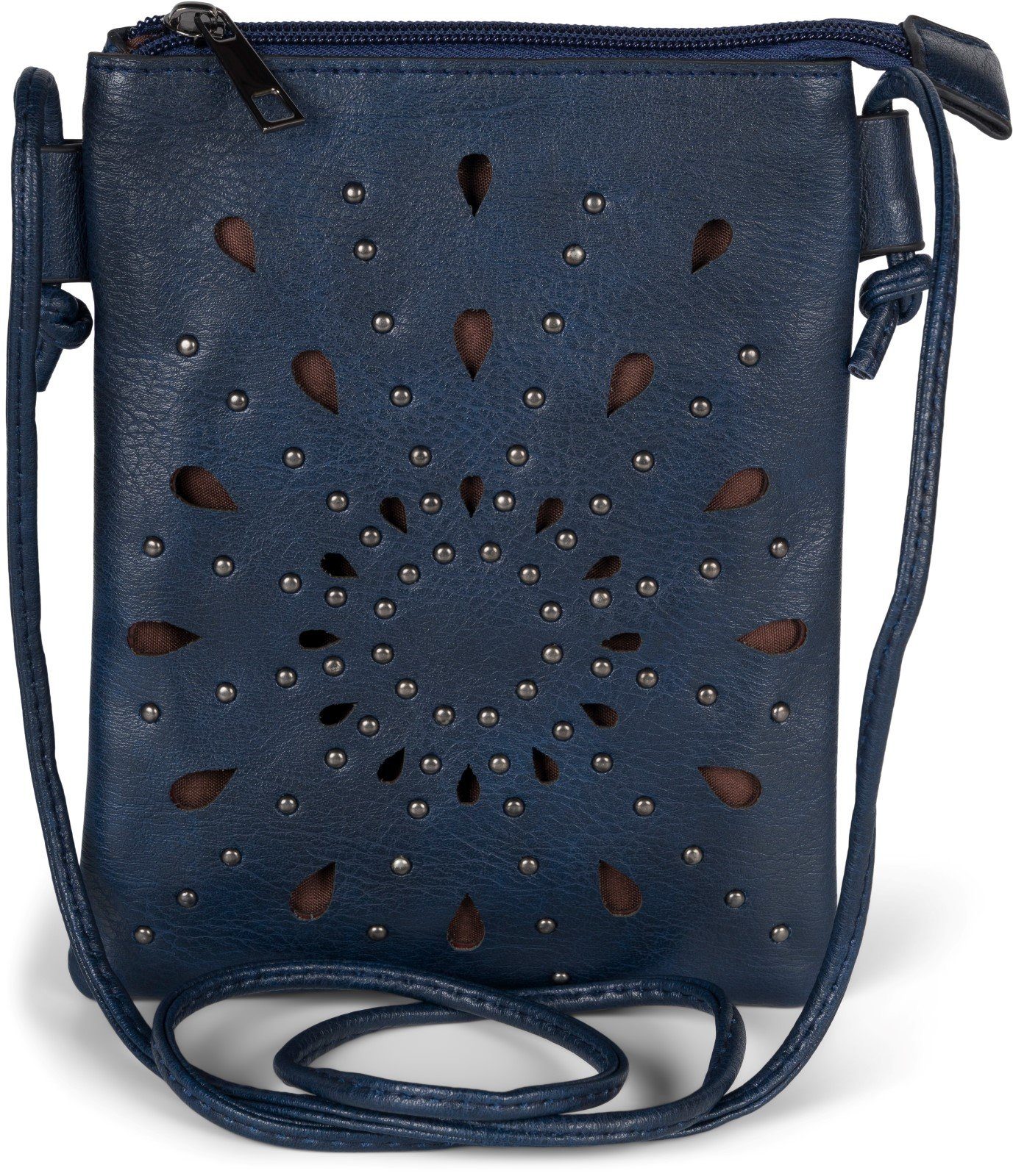 styleBREAKER Mini Bag Mini Umhängetasche Blumen Cutouts und Nieten (1-tlg)