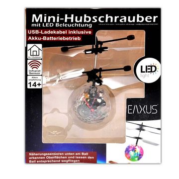 EAXUS Spielzeug-Hubschrauber 2x Infrarot LED Fliegender Heli Ball Hubschrauber Kugel Heliball Kugel Helikopter, mit LED Beleuchtung, Selbstfliegend