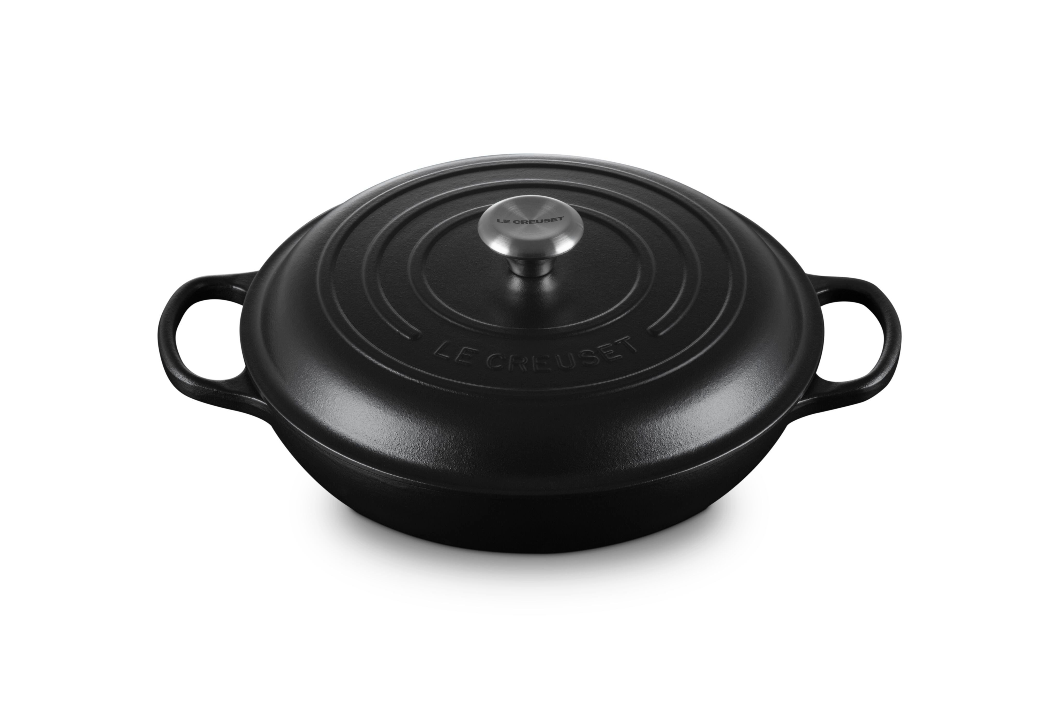 LE CREUSET Bratentopf Gourmet-Profitopf, Gusseisen, Ø 30 cm, 6,7 l, 5,56 kg, Schwarz Matt, 21180300000430
