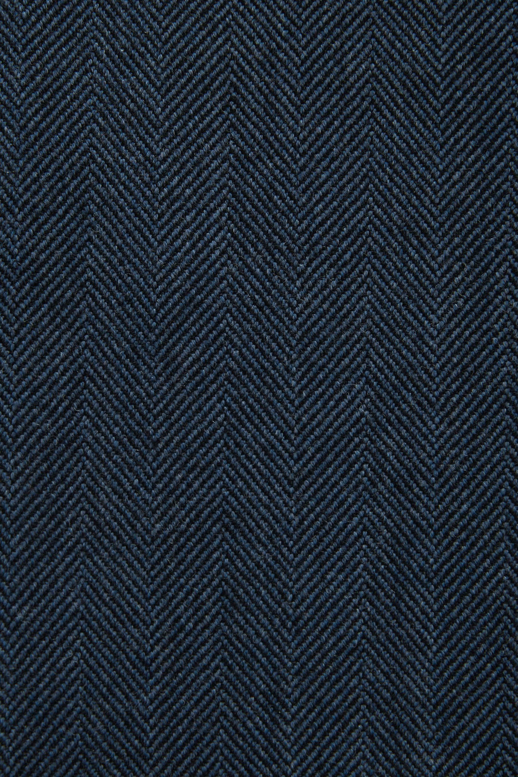 mit Anzughose aus (1-tlg) Fischgratmuster Next Anzughose Wollgemisch Blue