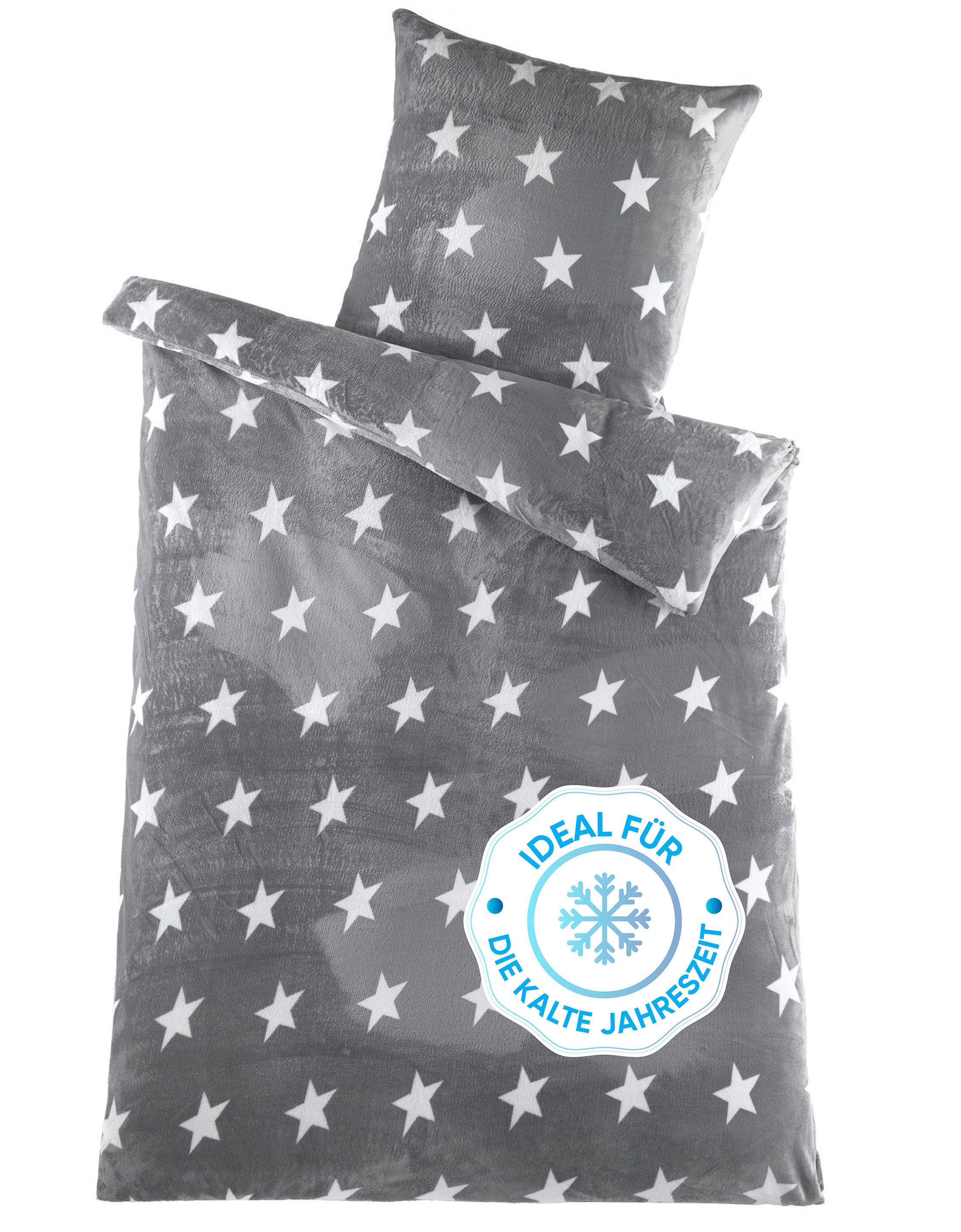 Kuscheli Wendebettwäsche Teddy Plüsch Winter Bettbezug Cashmere Touch, Cashmere Touch, 2 teilig, flauschig warme Nicky-Teddy-Plüsch, angenehm weicher Stoff