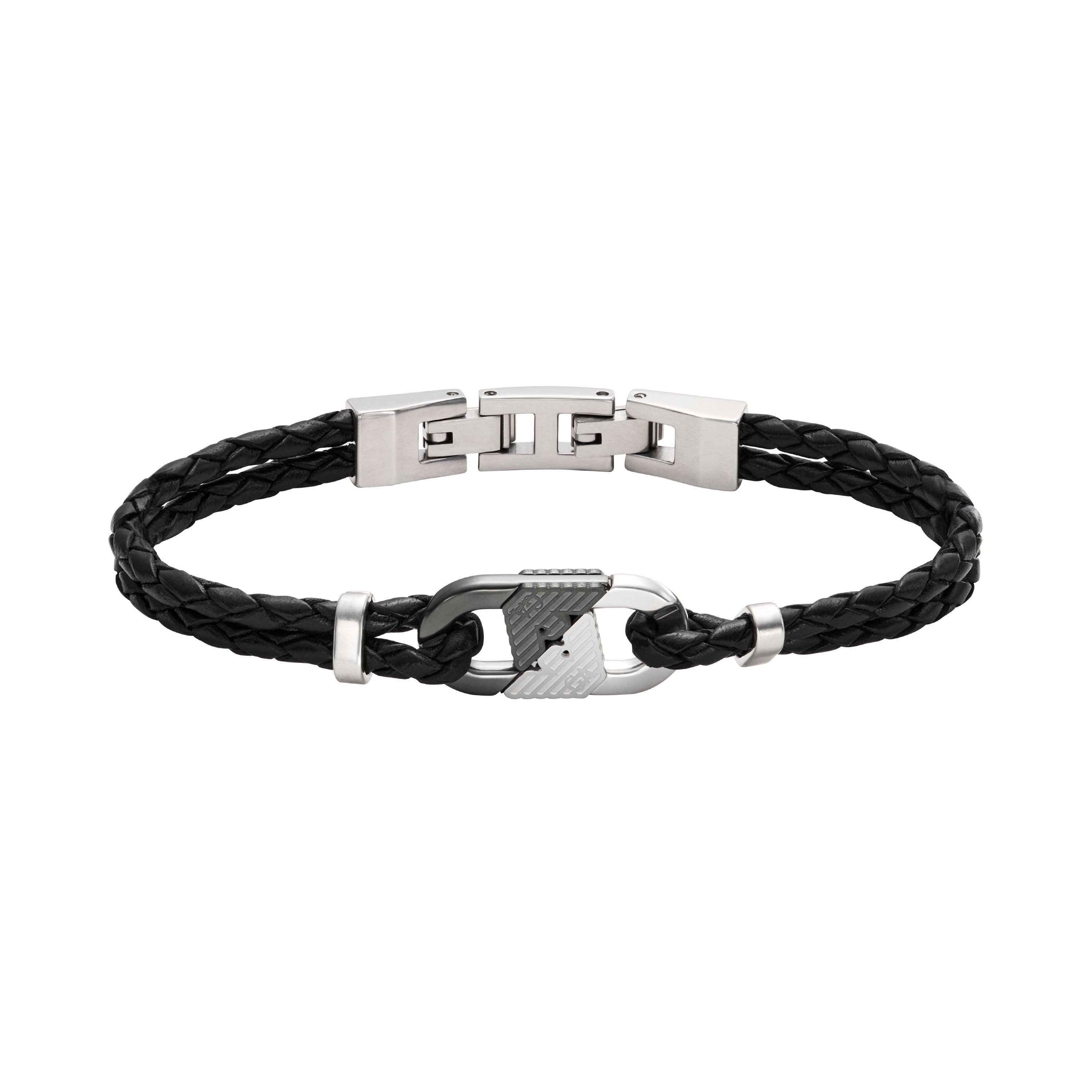 Emporio Armani Armband Schmuck Geschenk Edelstahl Leder, EGS3171040