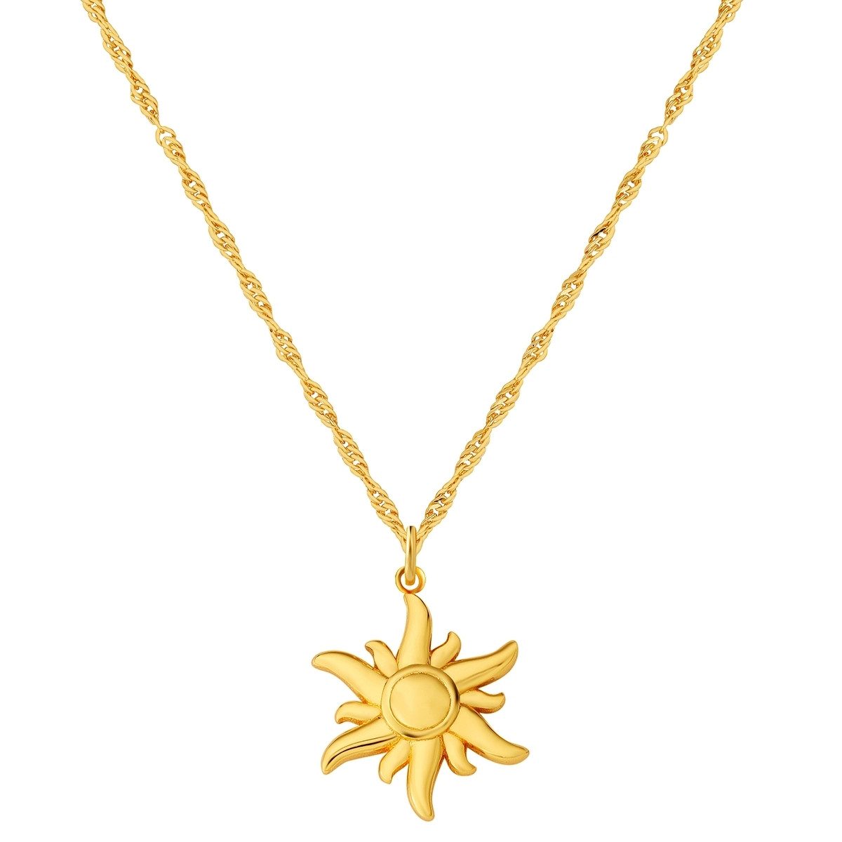 Silberkette Sonne gelbgold
