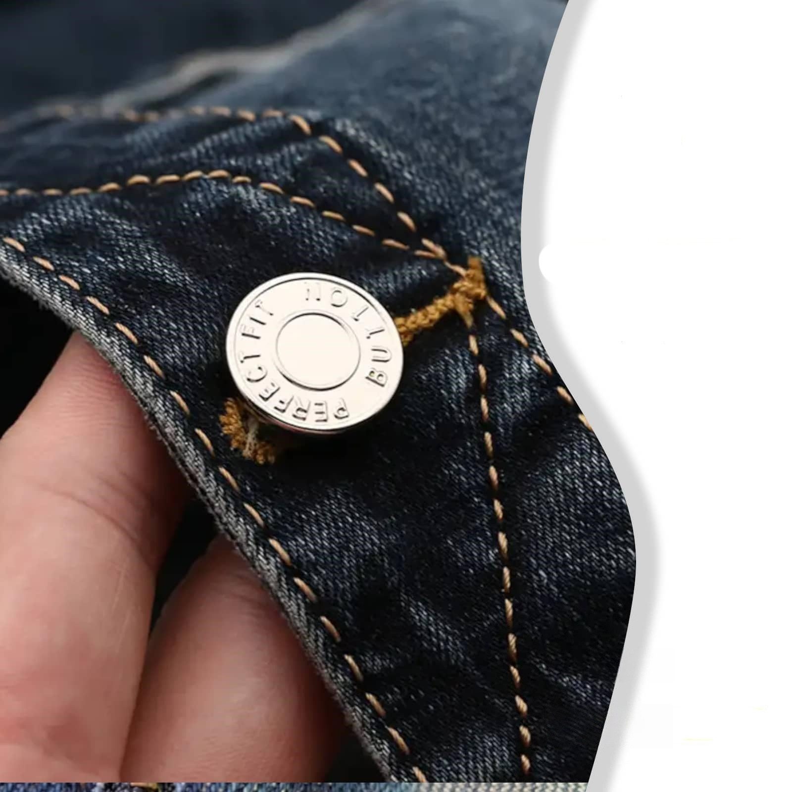 FOUORTUNATE-BEE Manschettenknöpfe mit Gravur 12er Jeansknöpfe Ohne Nähen Verstellbare Hosenknöpfe Metall, Für Jeans Hosen Jacken Shorts Austauschbare Knöpfe 17 mm Set