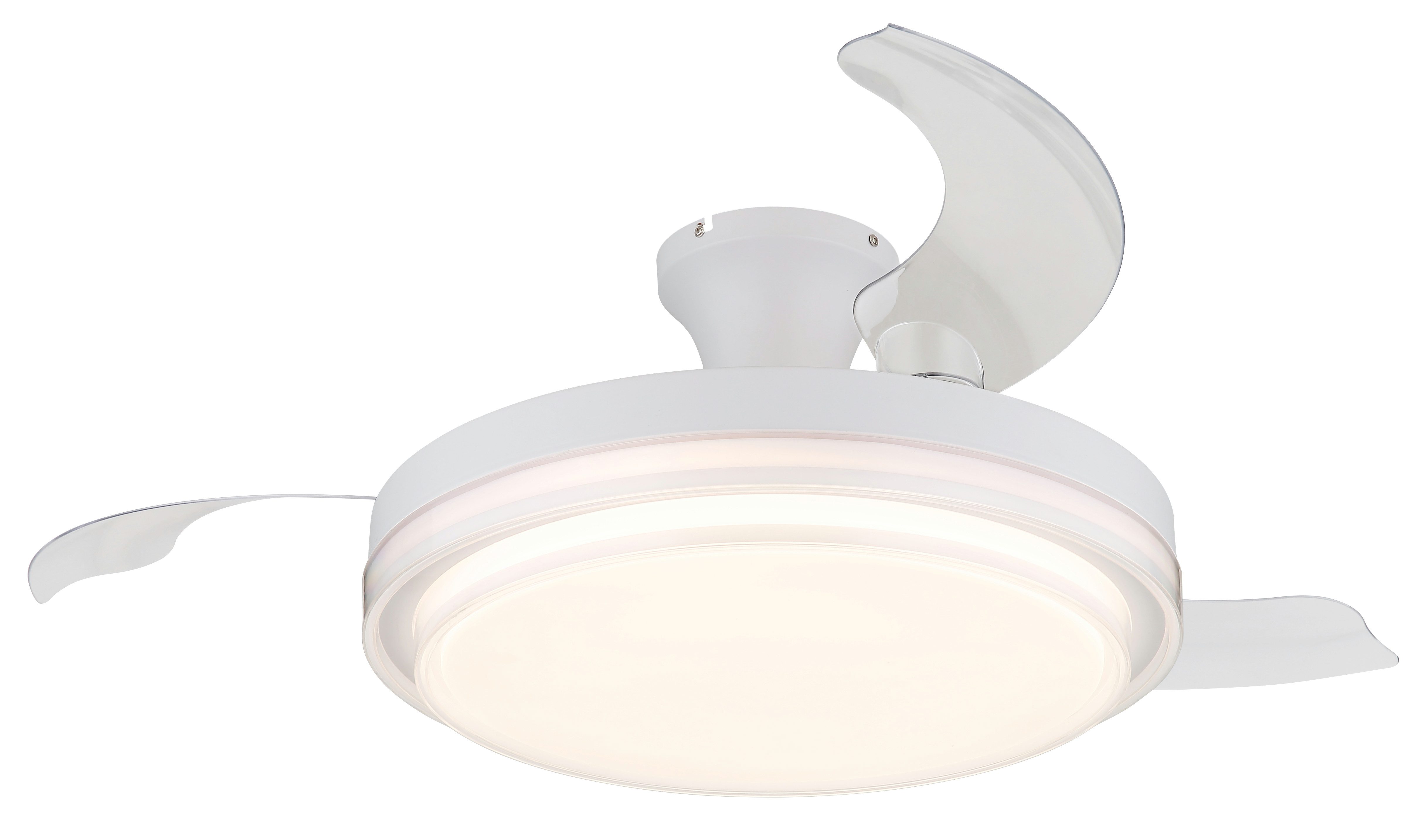 GLOBO LIGHTING Deckenleuchte BELIZ, Dimmfunktion, Fernbedienung, Infrarot inkl., Memoryfunktion, Nachtlichtfunktion, Timerfunktion, Ventilatorfunktion, mehrere Helligkeitsstufen, LED fest integriert, Ventilator / Schlafzimmer / Wohnbereich / Büro / weiß / 3 Flügel