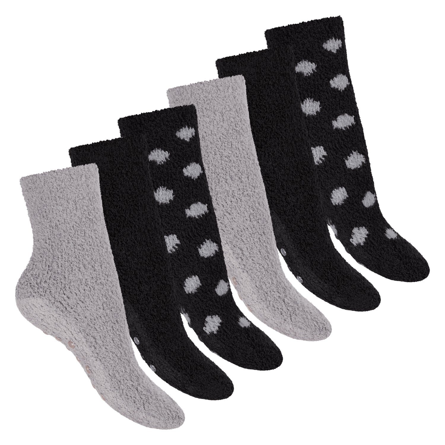 Footstar Kuschelsocken Plüschsocken für Damen & Herren Socken (6 Paar) Classic Mix