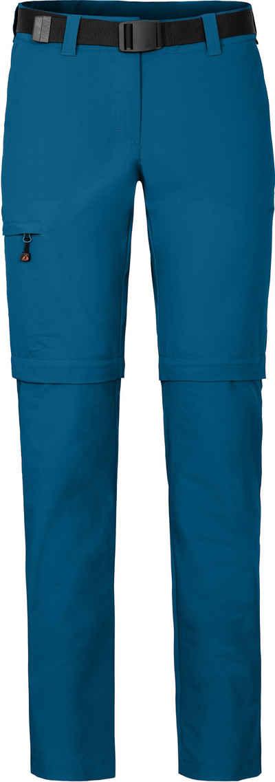 Bergson Zip-off-Hose BENNETT Zipp-Off (slim) Damen Wanderhose, vielseitig, pflegeleicht, Стандартные размеры, Saphir blau
