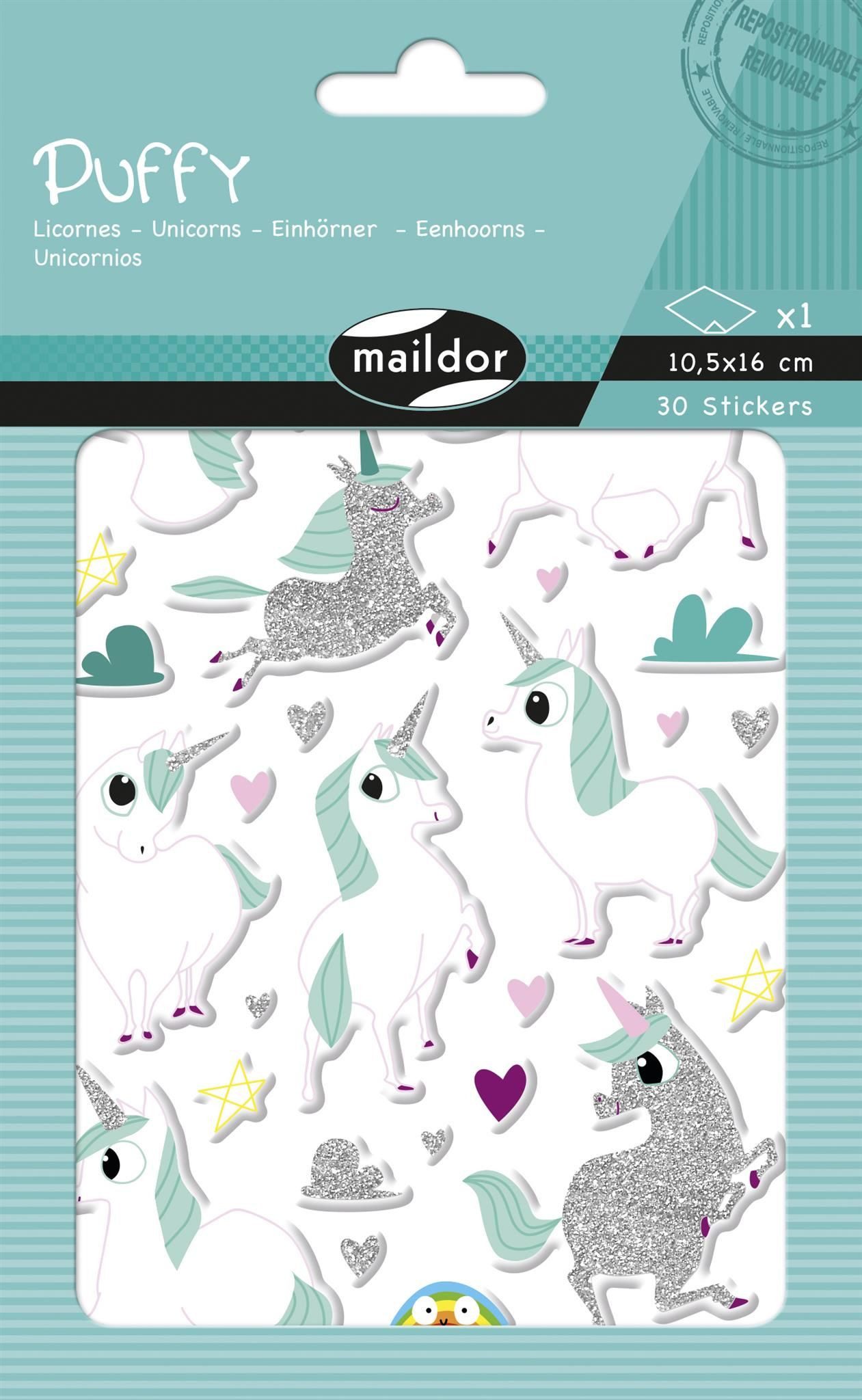 maildor Sticker Maildor Puffy Sticker Einhorn 10,5x16 1Bg
