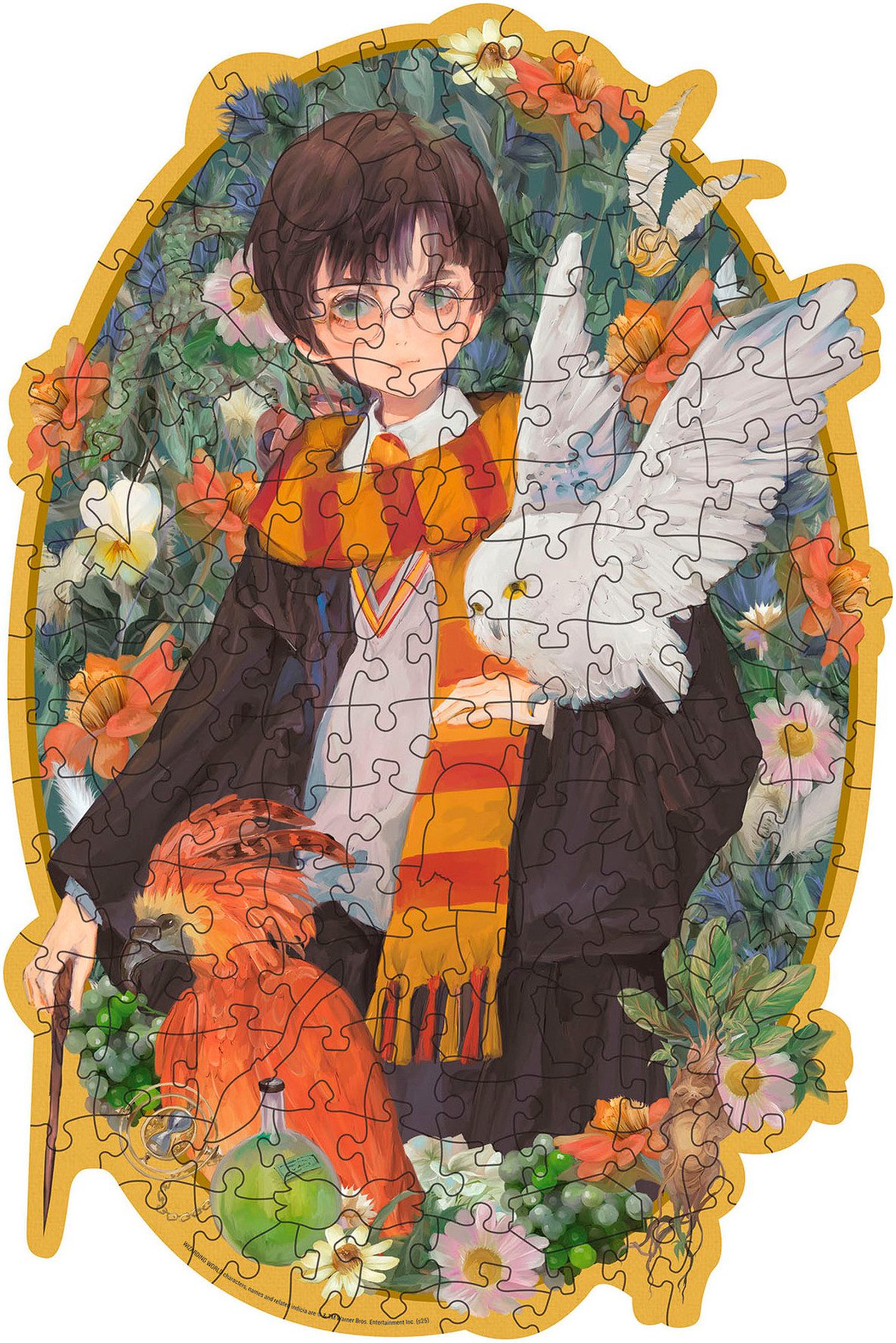 Ravensburger Konturenpuzzle Wooden, Harry Potter, 150 Puzzleteile, aus Holz, Made in Europe