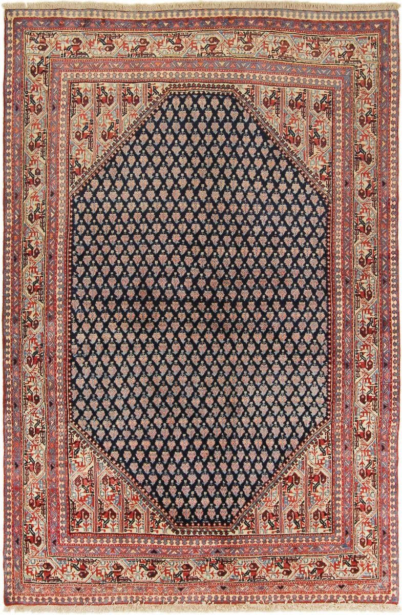 Orientteppich Sarough Mir Boteh 131x193 Handgeknüpfter Orientteppich, Nain Trading, rechteckig, Höhe: 12 mm