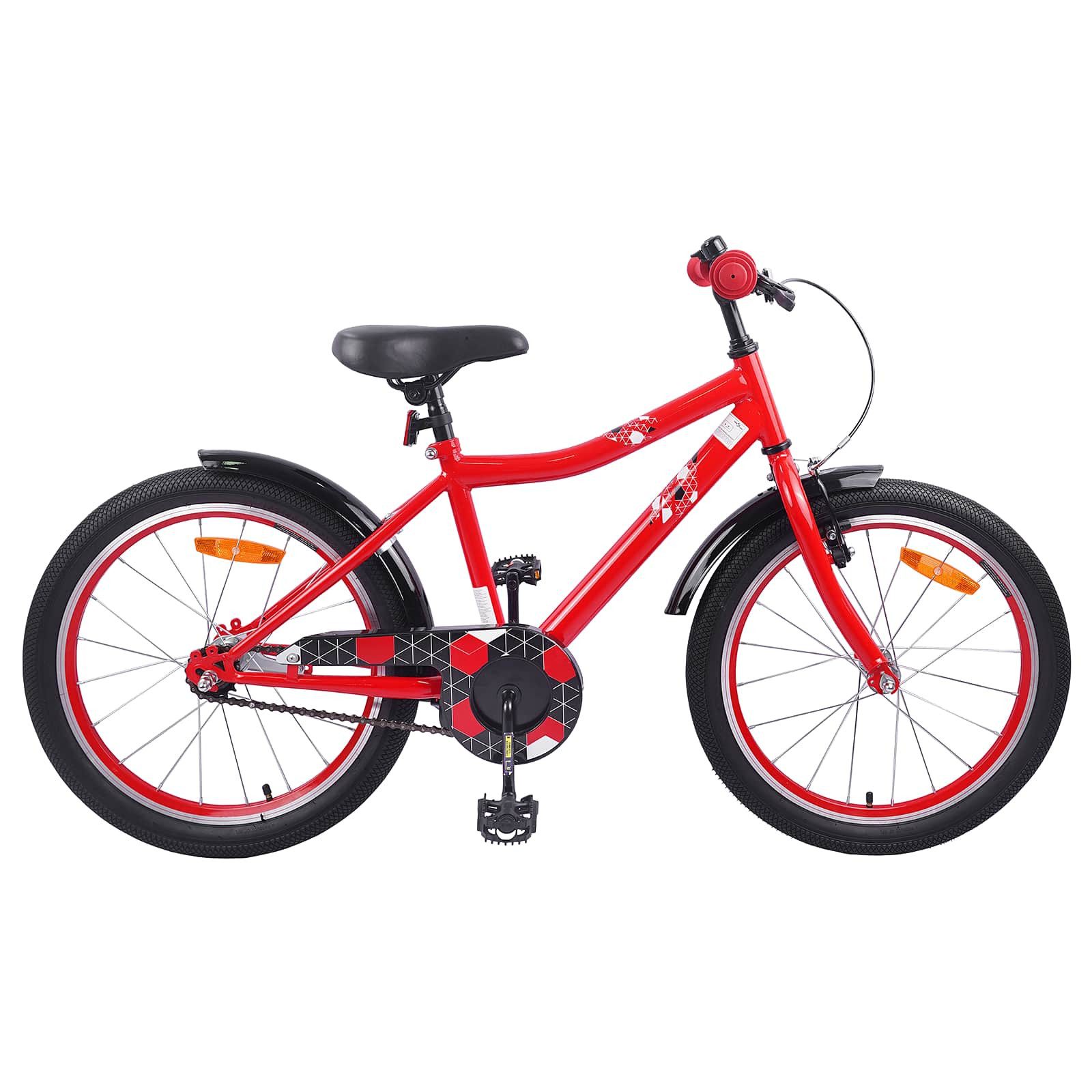vidaXL Kinderfahrrad 123 x 51 x 78 cm Kinderfahrrad 18 Zoll für 5-7 Jahre alt Rot