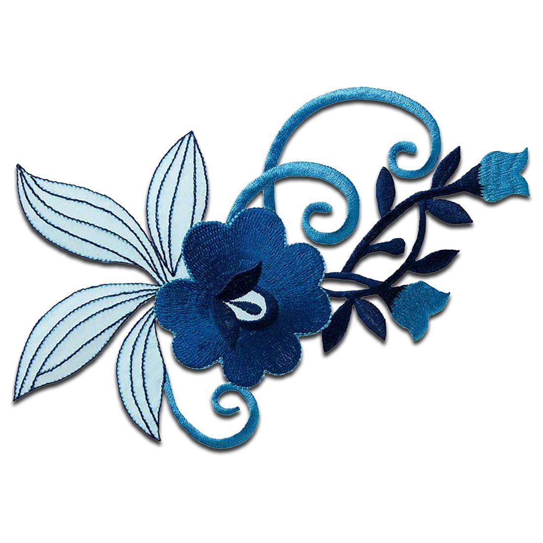 Catch the Patch Aufnäher Bügelbild, Aufbügler, Applikationen, Patches, Flicken, zum aufbügeln, Polyester, Blume Blumenornament - Größe: 17,5 x 11 cm
