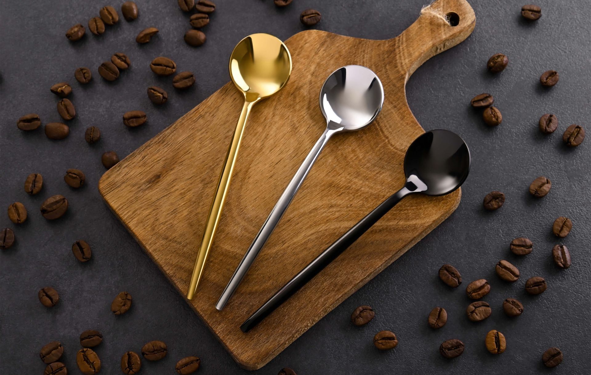 GRÄWE Kaffeelöffel (6 Stück), Kaffeelöffel Provence, 6-teilig, gold, Edelstahl