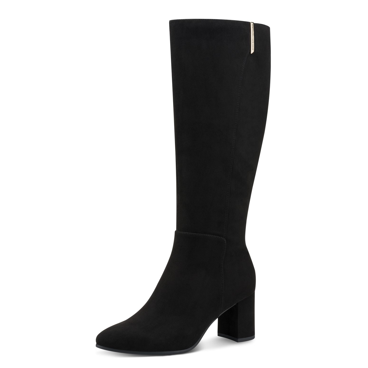 MARCO TOZZI by GMK Stiefel Blockabsatz, Langschaftstiefel mit edlem Logo-Schmuckelement