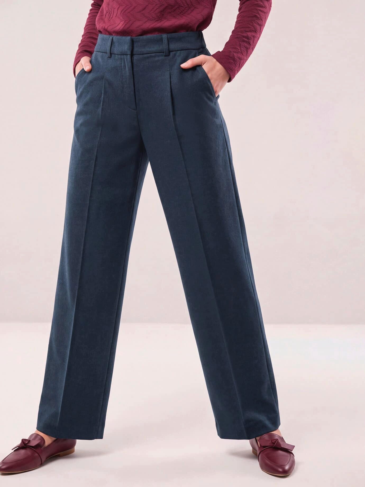 Walbusch Marlene-Hose Damen Marlene Hose aus Premium Flanell Regular fit, modern