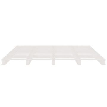 furnicato Bett Palettenbett Weiß 120x200 cm Massivholz Kiefer