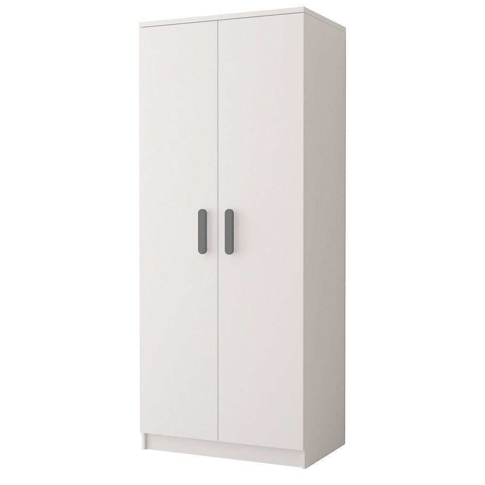 80x193x50cm Kinderkleiderschrank weiß-grau | Home weiß-grau Kinderz für Schwebetürenschrank Polini 2-türig Kleiderschrank