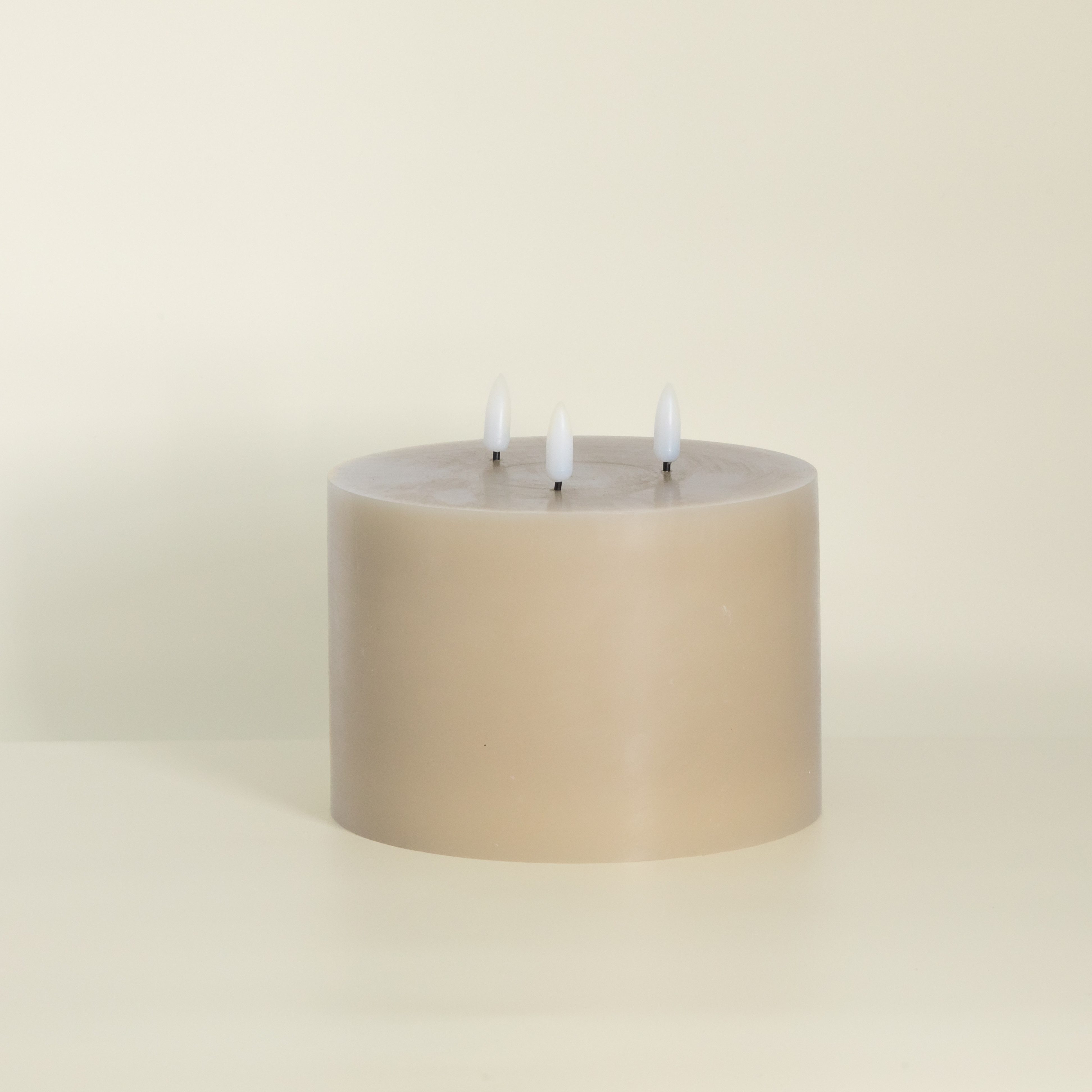 Geschenkbox LED-Kerze Große 3 Docht LED Kerze beige (ideal für Haushalte mi günstig online kaufen