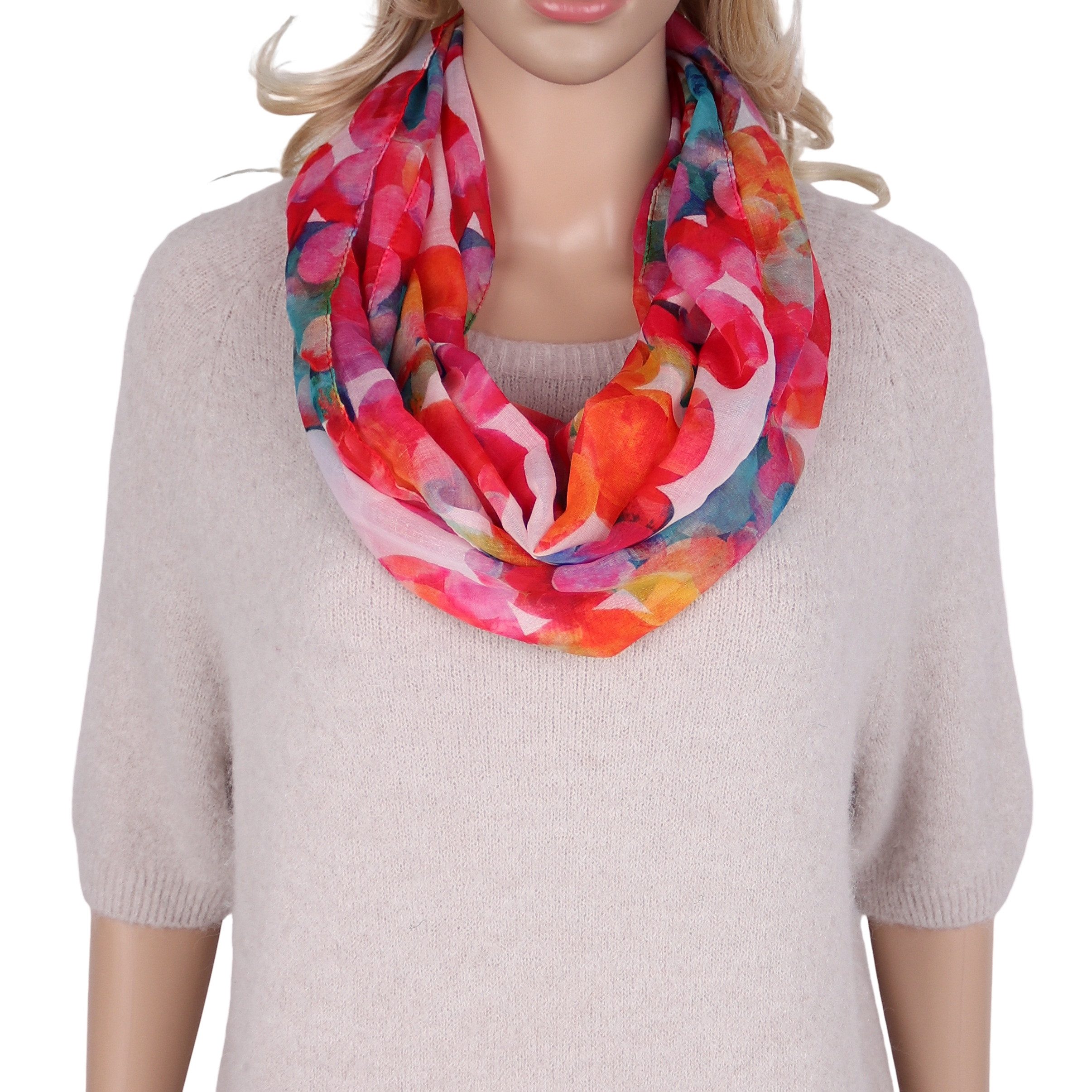 Loop Damen Schal mit Tollem Muster Weich aus 700% Viskose, Schlauchschal