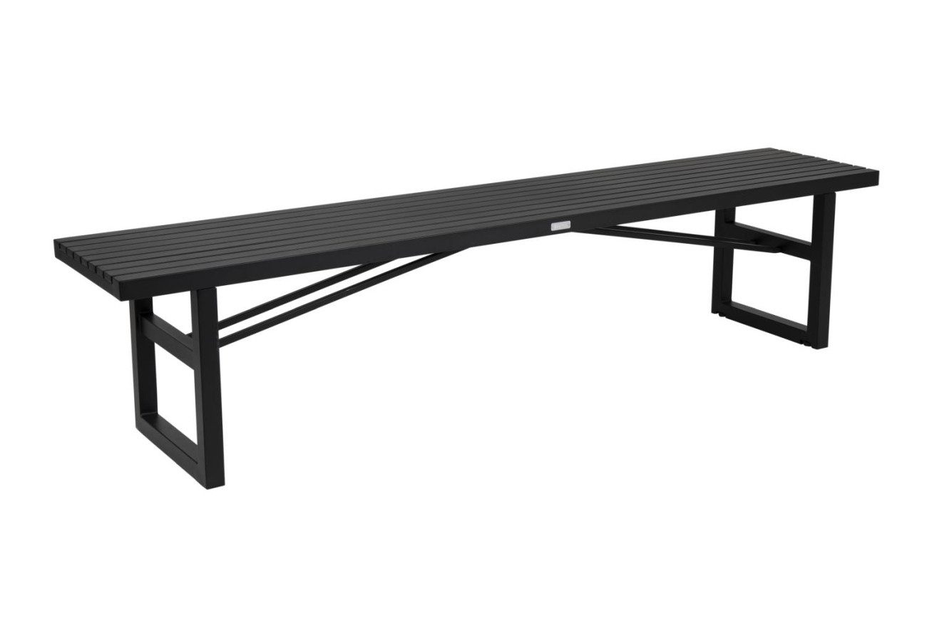 Brafab Gartenbank Vevi aus Aluminium 200 cm, Schwarz