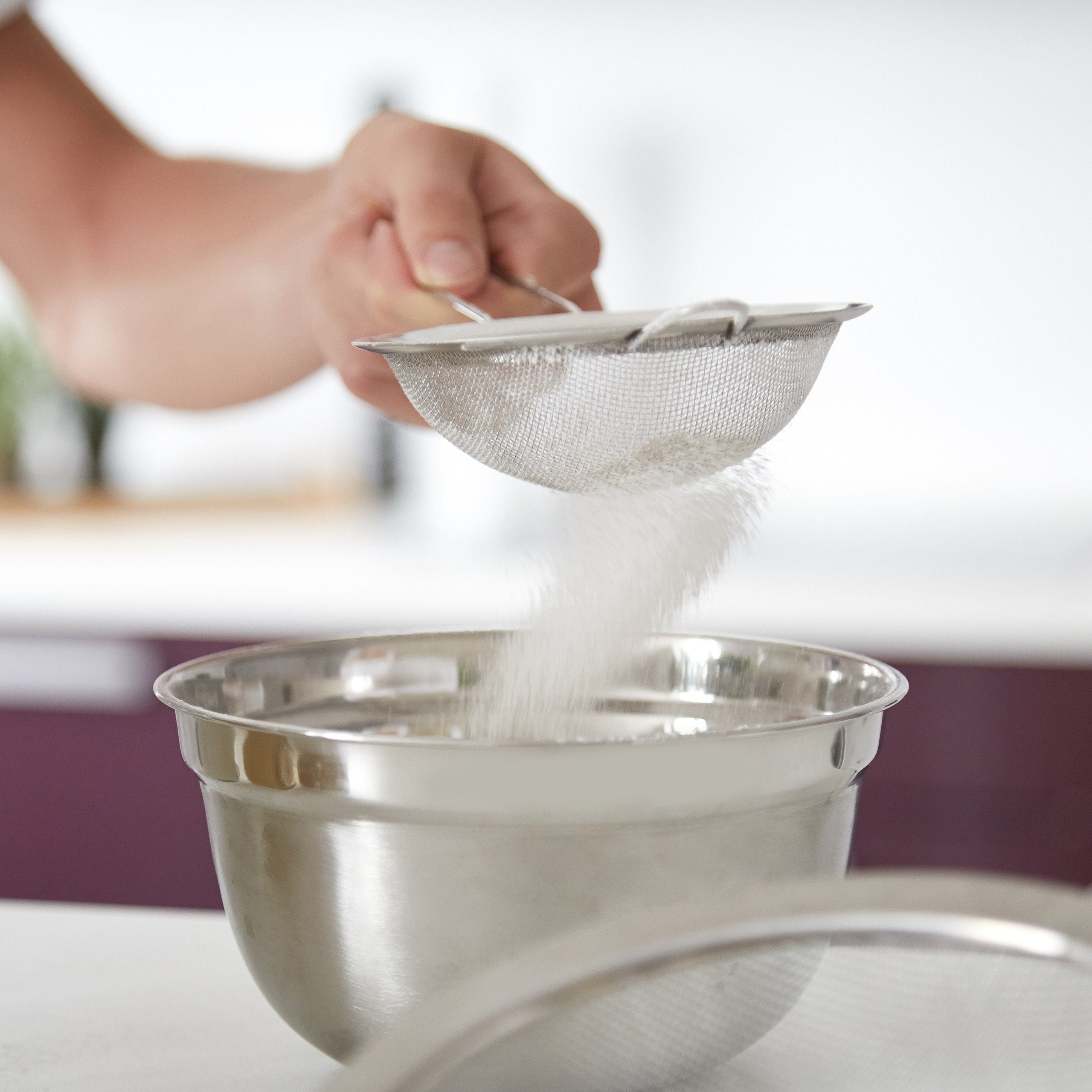 relaxdays Küchensieb 3er Set, Edelstahl