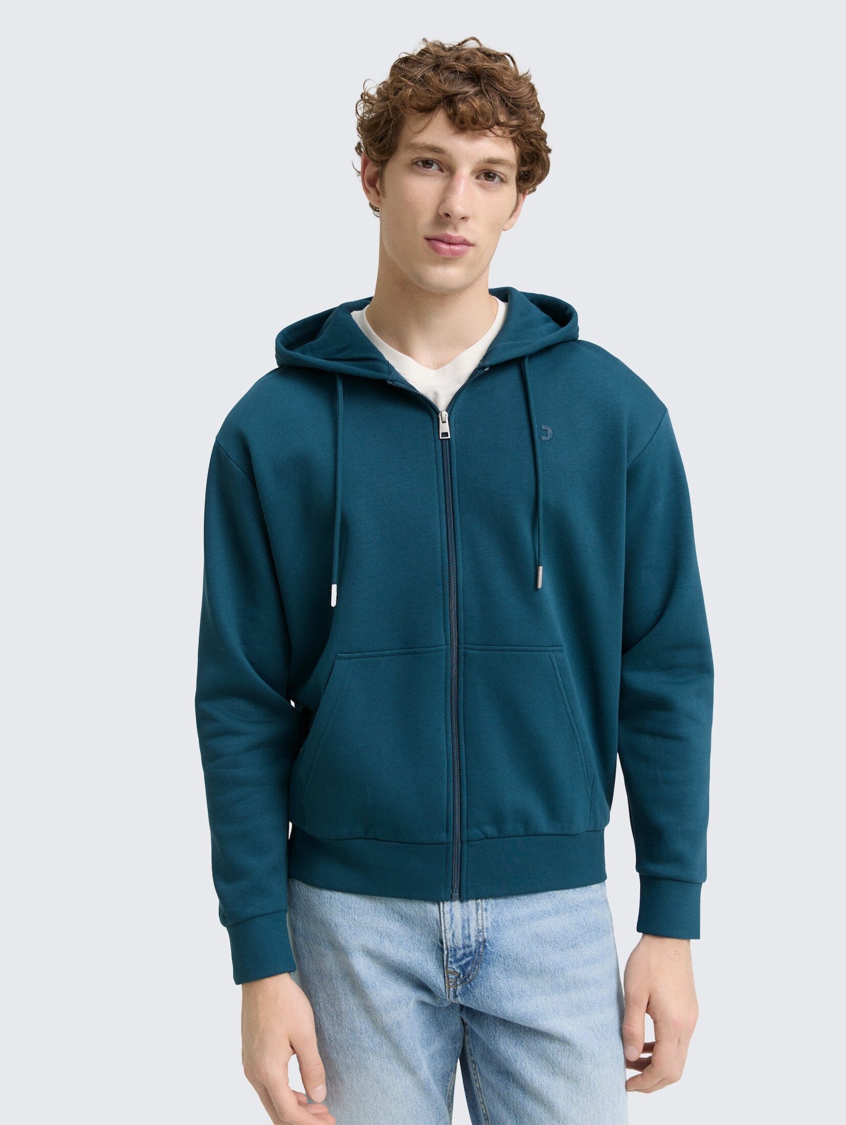 TOM TAILOR Denim Sweatjacke Strick & Sweatshirts Hoodie Sweatjacke mit Logo günstig online kaufen