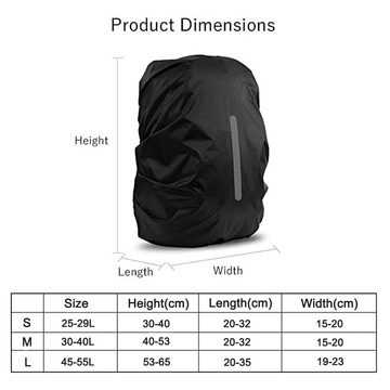 Lubgitsr Rucksack-Regenschutz Rucksack Regenschutz,Wasserdichte mit Reflexstreifen Verstellschnalle (2-St)